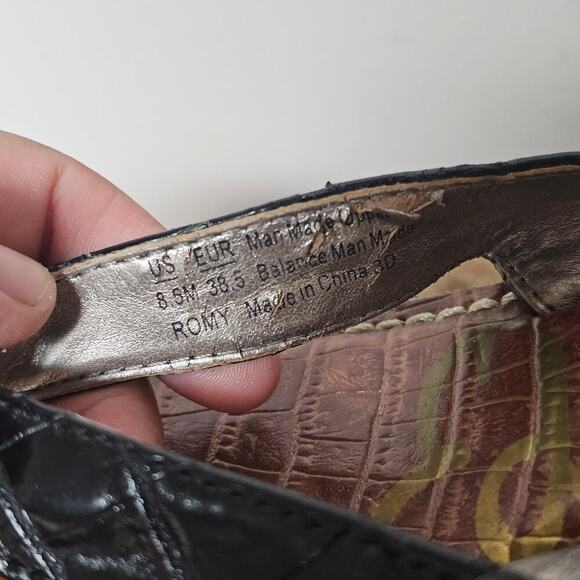 Sam Edelman Black Wedge Sandal Size 8.5 Vacation Beach Summer Romy Neutral - Picture 3 of 7